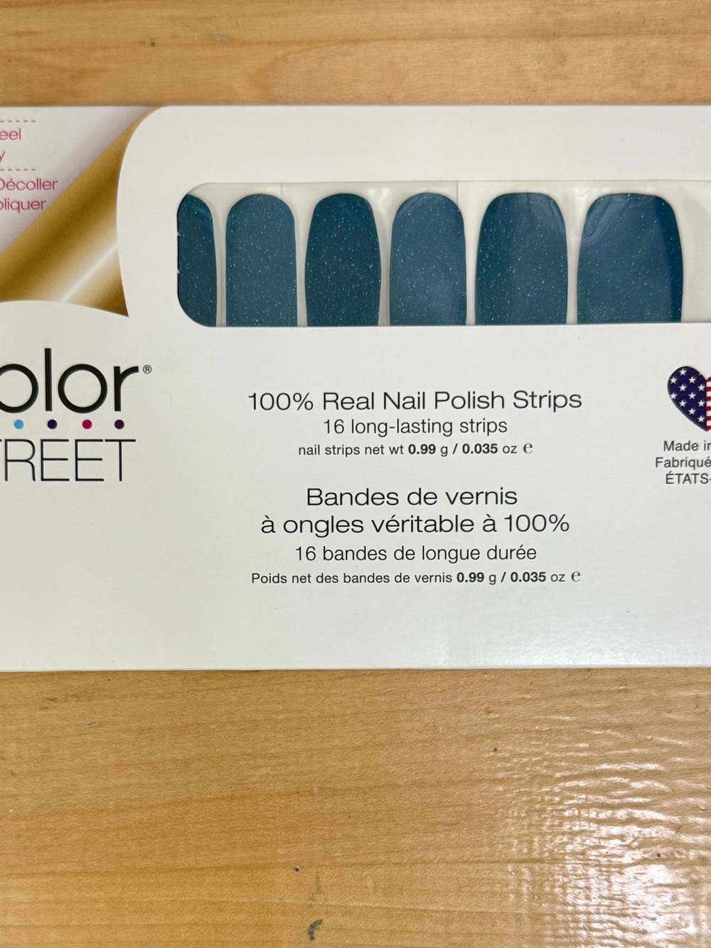 Color Street Teal Glitter Nail Polish Strips